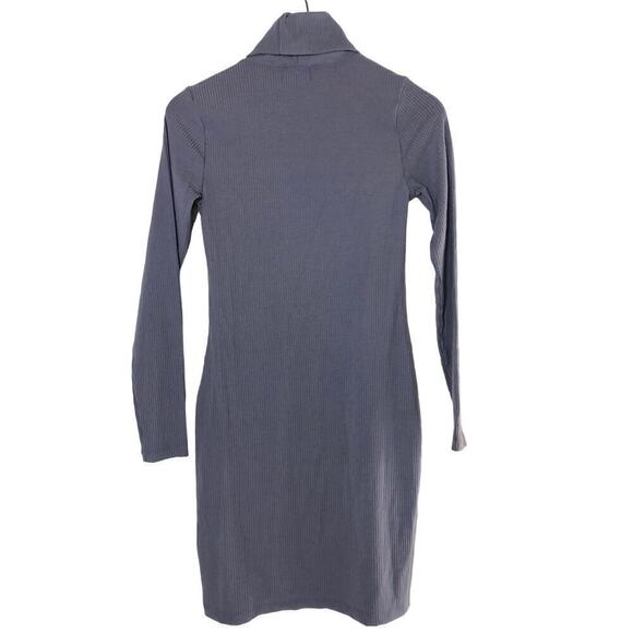 Socialite Dress Ribbed Long Sleeve Turtleneck Minidress Denim Purple NWT Small - Picture 4 of 7